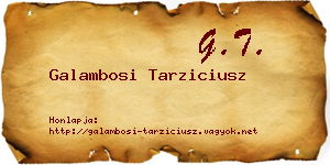 Galambosi Tarziciusz névjegykártya